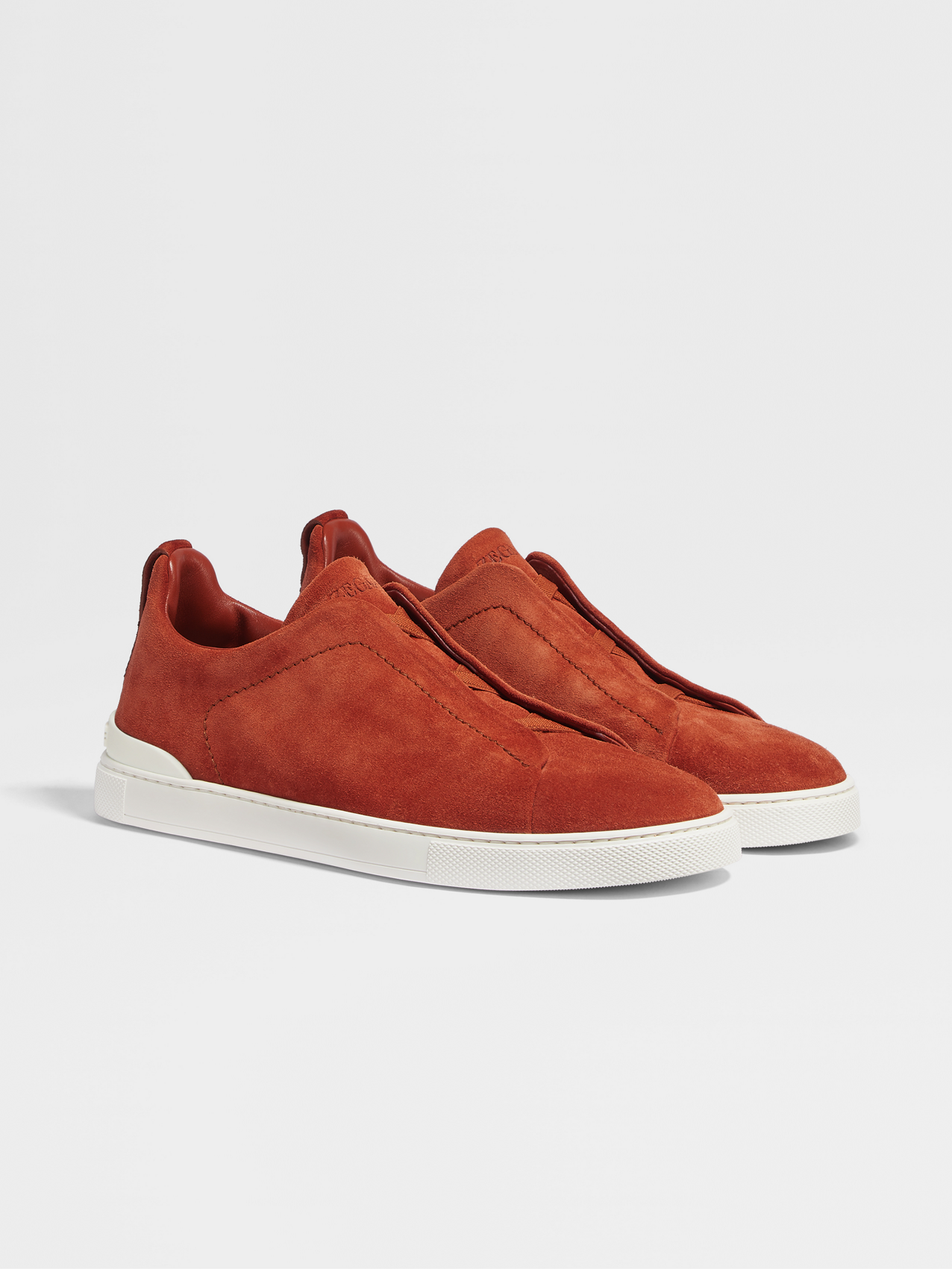 Dark Orange Suede Triple Stitch™ Low Top Sneakers